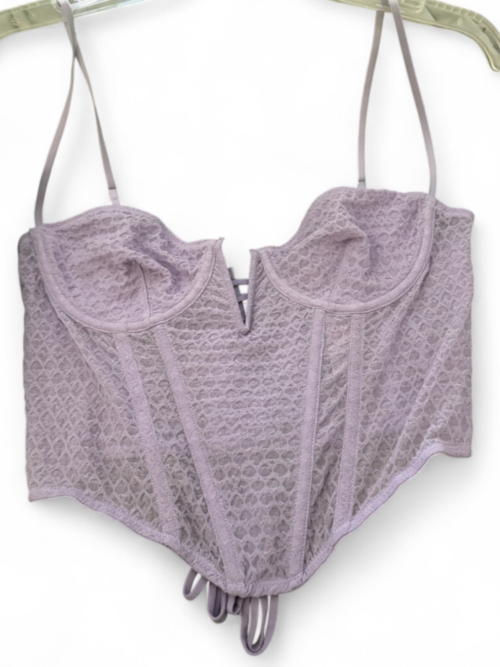 LG Lavender Lace Corset with Sweetheart Neckline